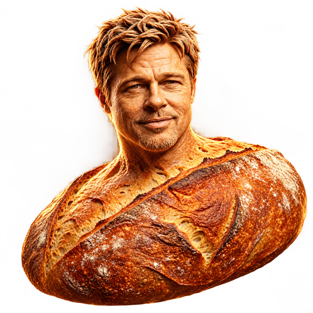 Close cut of Bread Pitt's crusted profile, camera-ready.
